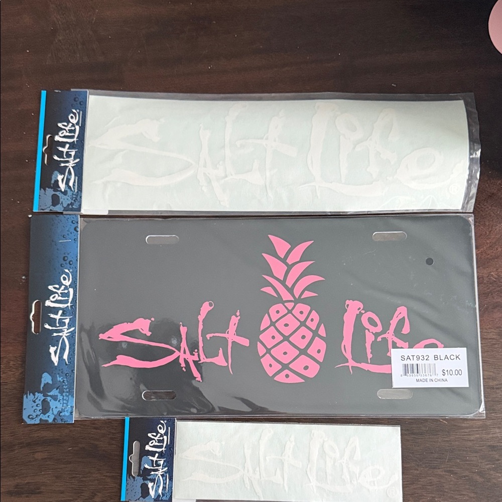 Salt Life Black and Pink License Plate Frame